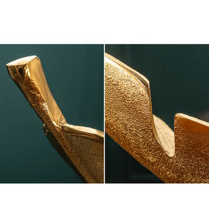 Bol à feuilles en métal doré Bol de table décoratif en métal de luxe - Product Image 6