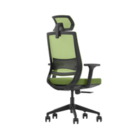 Chaise de bureau ergonomique à dossier haut en tissu noir moderne avec appui-tête réglable et accoudoirs réglables