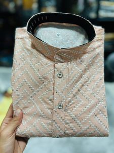 Style Party Wear Kurta para Hombre para Todo Tipo de Funciones con Pijama de Algodón - Product Image 5