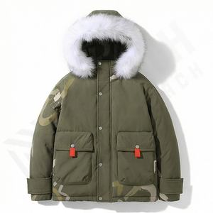 Veste d'hiver pour homme, imperméable, à capuche, parka, décontractée, élégante, vêtements d'extérieur chauds et isolés, vêtements pour adolescents - Product Image 1