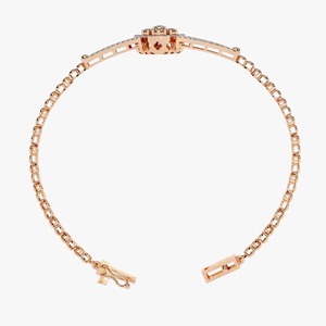 Pulsera de diamantes de moissanita Floral ovalada de lujo para mujer en oro amarillo de 10K 14K oro amarillo delicado brazalete regalos de bodas - Product Image 6