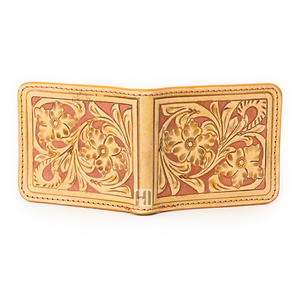 Cartera Trifold de Cuero Genuino con Diseño Floral para Hombre, con Bloqueo RFID, Estilo Western Hipster, con Borla - Product Image 4