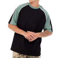 T-shirt personnalisé vintage hip-hop vierge en soie/coton, panneaux multicolores, 220 g/m², séchage rapide, respirant, coupe classique, haut de sport