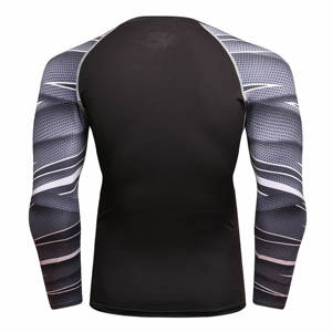 Camisas de compresión atléticas de poliéster y LICRA para entrenamiento de gimnasio de compresión de secado rápido de manga larga para hombre - Product Image 6