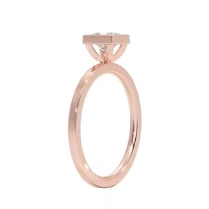 Luxury Bridal Promise <b>Rings</b> White 10k Gold Women Wedding Engagement VVS Moissanite Diamond <b>Ring</b> - Product Image 4