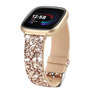 Bracelet de montre en silicone pailleté compatible avec Fitbit <span class=keywords><strong>Versa</strong></span> 4 <span class=keywords><strong>3</strong></span> / <span class=keywords><strong>Sense</strong></span> 2, bracelet de remplacement scintillant pour femmes et filles - Product Image 1