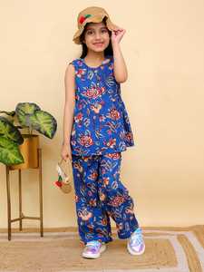 ชุดเสื้อผ้าสองชิ้นสำหรับเด็กผู้หญิงผ้าฝ้ายอินเดีย100% โลโก้ตามสั่งเสื้อผ้าเด็กผู้หญิงแนวลำลองน่ารัก - Product Image 5