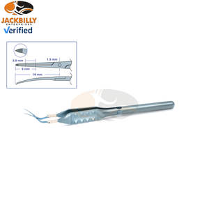 คีมแคปซูลอเร็กซิส ขนาด 2.5 มม. 5 มม. พร้อมเครื่องหมายบนด้าม ทำจากสแตนเลส สำหรับการผ่าตัดจักษุ ปลายแหลม สำหรับการผ่าตัดขนาดเล็ก ใช้ด้วยมือ MOL - Product Image 1