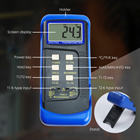 Thermomètre numérique de type K avec 4 sondes |   Thermomètre à 2 canaux avec thermocouples filaires et en acier inoxydable (OEM)
