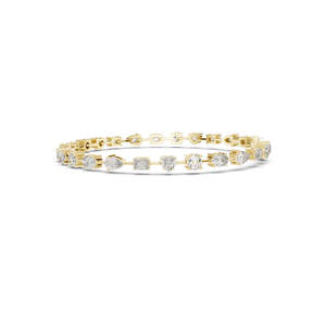 Bracelet tennis multi-tailles en diamant de laboratoire 3,99 CT – Coupes rondes, ovales, émeraude – Or 10KT, 14KT, 18KT et argent 925 – Moissanite - Product Image 2