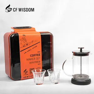 Prensa francesa OEM/ODM com dois xícaras de café Kit de preparação de café ideal para presentes