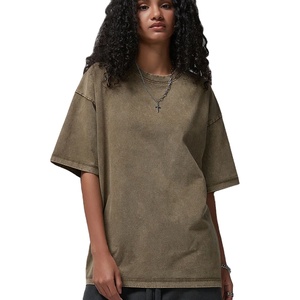 T-shirt en coton épais surdimensionné pour homme, coupe décontractée à épaules tombantes, style streetwear, disponible en plusieurs modèles. - Product Image 1