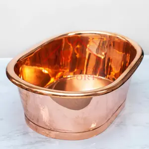 浴室用手工矩形铜闪亮抛光盆酒店用优质金属铜基座盆水槽