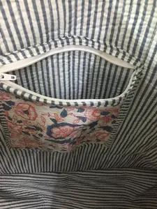 Bolso de mano acolchado de algodón con estampado de bloques hecho a mano, bolso de compras ecológico, bolso de hombro de mercado Hippie bohemio para mujer, decorativo Floral - Product Image 5