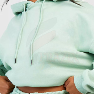Conjunto de Sudadera con Capucha para Mujer de la Mejor Calidad, Fabricada en Fábrica, Cortavientos, Informal, con Patrón Sólido, Corta, 100% Algodón, Transpirable y de Secado Rápido - Product Image 5