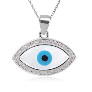 NOVAMART Fine Platinum Evil Eye Pendant for Men & Women-Blue Diamond Accent 925 Silver Stylish <b>Gift</b> <b>Sister</b> Boys Girls Wholesale - Product Image 1