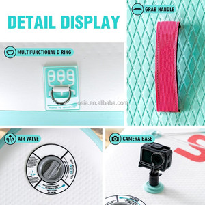 Planche à pagaie gonflable à <span class=keywords><strong>double</strong></span> <span class=keywords><strong>couche</strong></span> avec impression UV, nouveau design, modèle ISUP, polyvalente, en PVC/EVA, couleur bois rose, tendance - Product Image 4