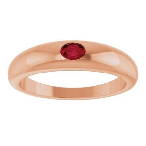 Stuller Petite <b>Dome</b> <b>Ring</b> 72173:602P 14K Real Gold Romantic Engagement <b>Ring</b> Micron Gold Vermeil Plating Rhodium Lover's Cut/Cab - Product Image 3