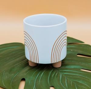 Ensemble de pots de fleurs élégants en céramique émaillée, porte-plantes décoratifs d'intérieur durables avec un design minimaliste moderne - Product Image 5