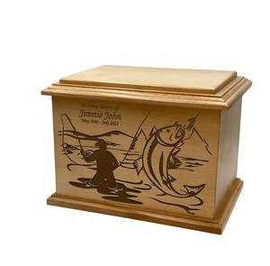 Urna Funeraria de Madera para Cenizas Humanas, Urna de Cremación para Amantes de la Naturaleza con Grabado, Urna de Madera para Fotos de Mascotas - Product Image 1