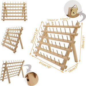 Supporto in <span class=keywords><strong>legno</strong></span> per riporre aghi e fili 60-spool rastrelliera in <span class=keywords><strong>legno</strong></span> per uso domestico - Product Image 1