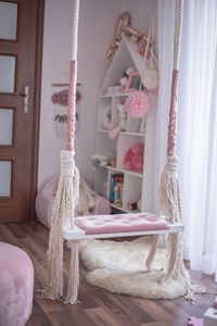 Columpio rectangular de macramé bohemio hecho a mano 100%, hamaca colgante grande para interiores y exteriores, silla tejida a mano con diseño de columpio - Product Image 3