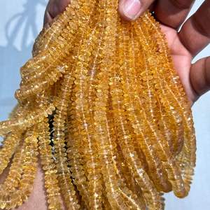 Perles rondes facettées de citrine jaune naturelle de haute qualité, de 6 mm à 9 mm, de coupe allemande, pour la fabrication de bijoux - Product Image 1