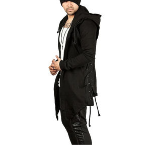 2025 <b>Black</b> <b>Men</b> Winter Embroidered Zipper-Up Quick Dry Breathable 100% Organic Cotton Polyester Casual Streetwear <b>Hoodie</b> <b>For</b> Man - Product Image 4