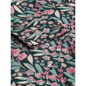 Divena Floral Rayon A-Line Chemises Haut vert foncé pour femme dans un design de chemisier élégant - Product Image 3