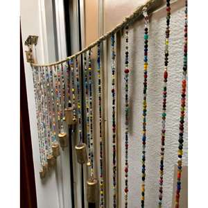 Handmade Bohemian Style <b>Beaded</b> Doorway Curtain Multicolour Glass Beads 44 X 27 Inch for Home Dcor Multicolour <b>Door</b> Valance - Product Image 2
