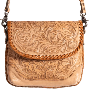Bolsa de sillín Vintage de cuero con herramientas personalizadas para mujer, estilo bohemio, mango único, estampado Floral, diseño occidental único para otoño - Product Image 1
