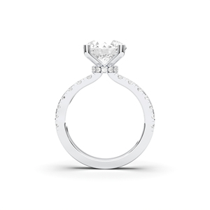 Juego de puntas de solitario de anillo de compromiso de forma redonda de moissanita de 2,55 quilates de calidad 1/1/2/en platino para mujer - Product Image 4