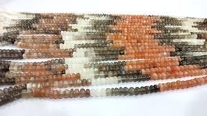 Perles de pierre de lune africaines lisses de 5 à 7mm vendues par brin de 7 pouces de long - Product Image 4