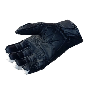 High Quality Black Genuine Cowhide Leather Motorbike Riding Gloves Breathable Printed Knuckle Armoured Unisex Auto Racing Wear - Product Image 6