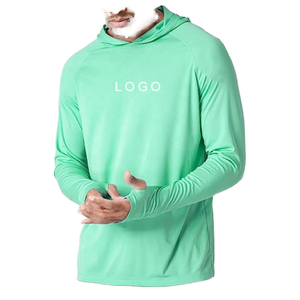 Sudadera con Capucha Verde de Manga Larga para Adultos Unisex, Transpirable, con Estampado Digital, Talla Grande, Secado Rápido, UPF 50, 100% Poliéster, Color Sólido en la Parte Delantera - Product Image 2