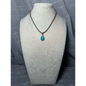 Ensemble en turquoise de Kingman et argent sterling de style ethnique Navajo, fabriqué à la main par des artisans - Product Image 3