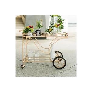 Carrito para servir alimentos con acabado plateado brillante Carrito para servir decorativo de acero inoxidable para el hogar y el hotel a precio mayorista - Product Image 5