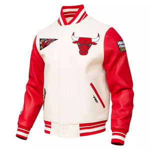 Chaqueta de béisbol universitaria bordada personalizada para hombre, Parche de tigre rojo y blanco de alta calidad, Parte delantera Vintage para ropa de calle universitaria de invierno - Product Image 2