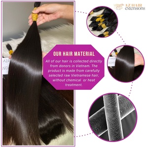 Os brut droit en vrac cheveux humains 100% pleine cuticule alignée Remy naturel vietnamien Extensions de cheveux usine prix de gros - Product Image 4