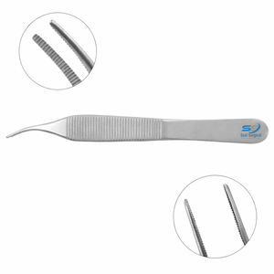 Pinzas Adson con Puntas Anguladas de 45 Grados °   Pinzas Quirúrgicas Dentadas para Sujetar Tejidos, para Apósitos y Cirugía General - Product Image 1