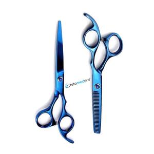 Juego Profesional de Tijeras para Cortar y Entresacar Cabello en Negro y Dorado - Product Image 2