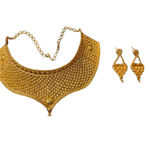 Vente en gros de boucles d'oreilles collier serties de boucles d'oreilles collier style tendance plaqué or 22 carats à vendre par les exportateurs - Product Image 2