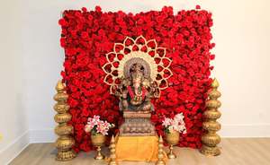 Superbe statue de Radha Krishna pour mariage hindou Londres DST Exportations Radha Krishna Panneau de décoration de mariage UK Décoration de mariage Scène USA - Product Image 5