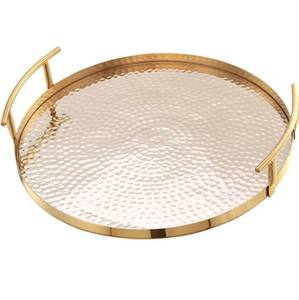 Bandeja de hierro rectangular moderna al por mayor, mesa martillada chapada en oro, centro de mesa decorativo, bandeja de servicio de tamaño personalizado - Product Image 3