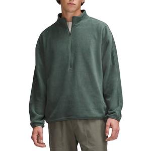 Sweatshirts en coton épais de haute qualité pour hommes sweat-shirt à col montant de sport uni à demi-fermeture éclair personnalisé - Product Image 1