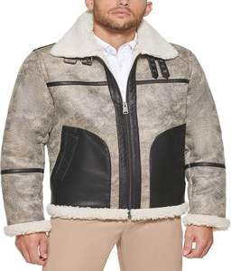 Chaqueta de Cuero de Invierno de Alta Calidad, Estilo Urbano, Venta Caliente, Personalizable, para Hombre, con Cuello Alto de Lona, Secado Rápido - Product Image 1