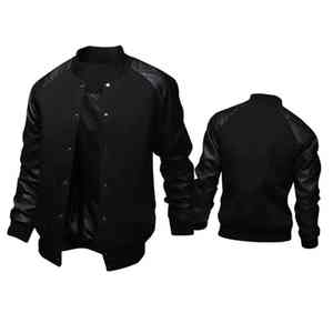 Veste de baseball décontractée hip hop pour hommes, mode streetwear, veste patchwork pour hommes, vestes de baseball universitaire pour hommes - Product Image 3