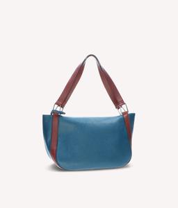 Bolso de Hombro de Cuero Granulado Azul para Mujer, Bolso Tipo Hobo con Correa de Dos Tonos, Bolso Pequeño Resistente al Agua, Moderno, Regalo de Moda Estadounidense para Ella - Product Image 4