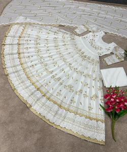 Dresses Ready Made Girls <b>Kids</b> Ladies Suits White Color Velvet Vintage Short Party Wear Wholesale - Product Image 3