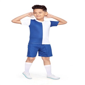 Camiseta de cuello redondo para niños, camisa con medio pantalón para uniforme deportivo, de buena calidad, al por mayor - Product Image 1